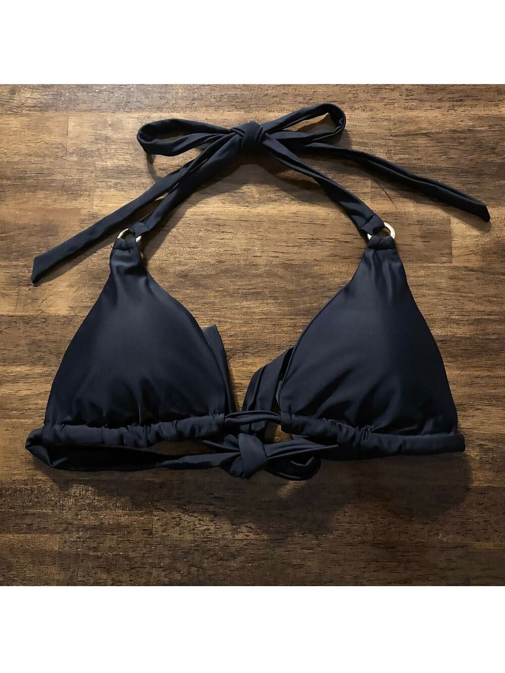 Quince Women’s Medium Bikini Top Halter Tie Triangle Bathing Suit Swim